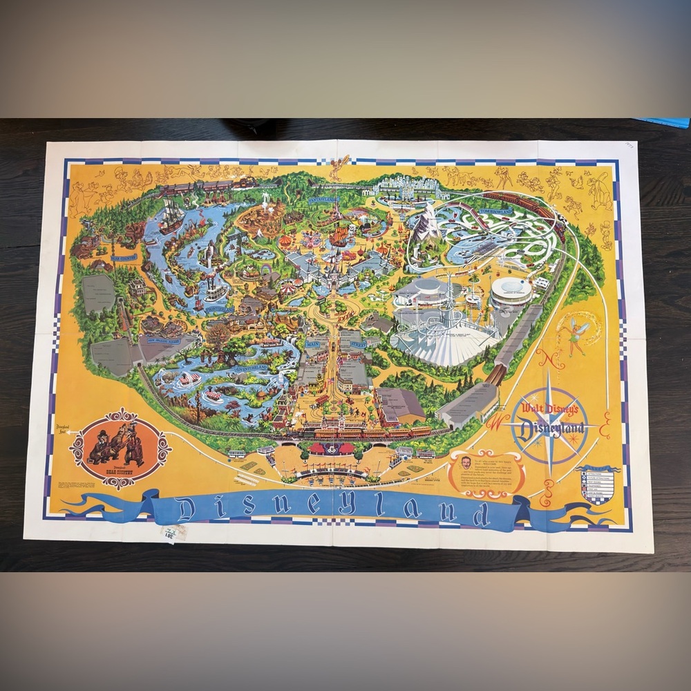 Rare 1973 Disneyland Park Map souvenir Poster